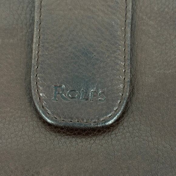 Rolfs Checkbook Wallet Brown Leather Zip Around Magnetic Snap 7.5 x 4 Inch - Picture 2 of 9